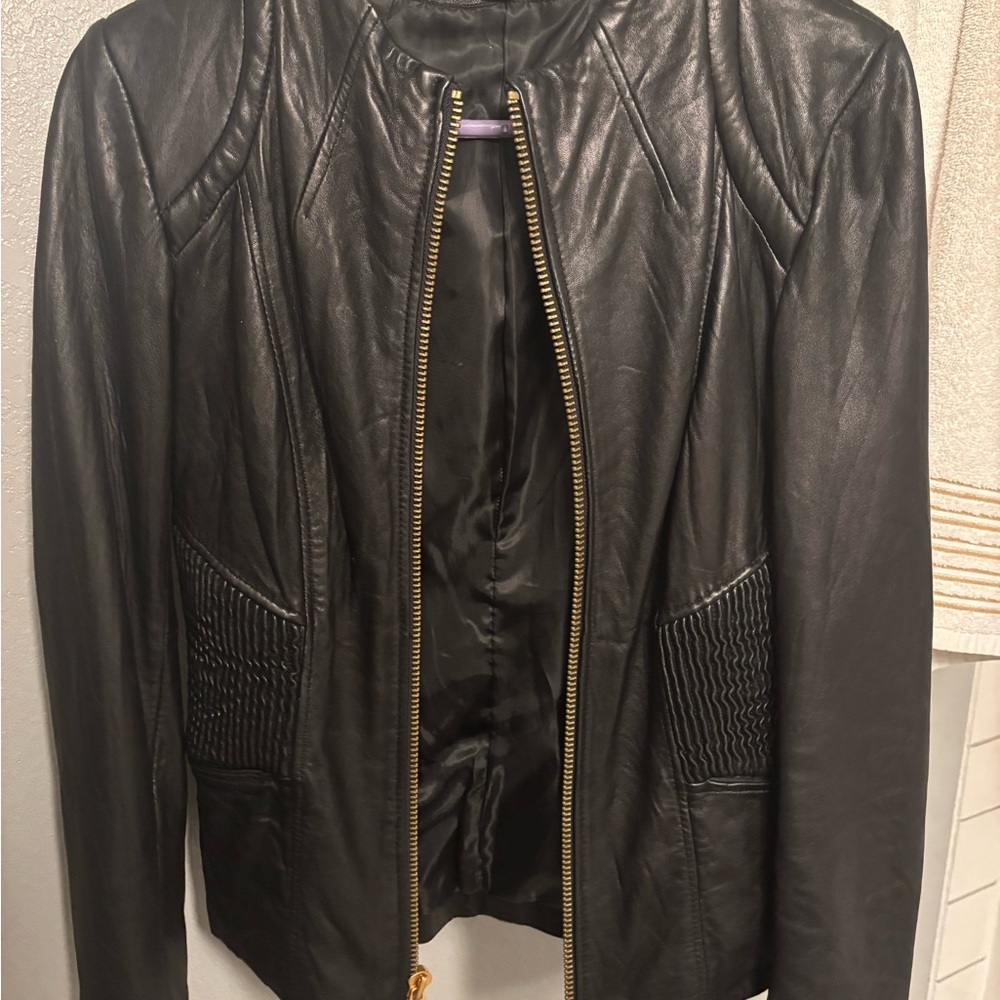 Via Spiga Black Leather Jacket